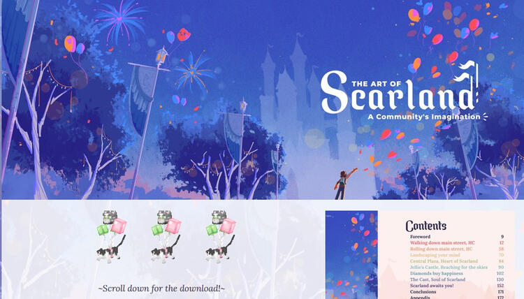 screenshot of how the itch.io site looks. It is very purple.